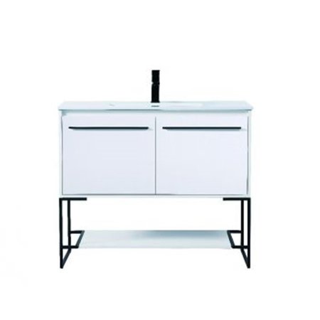 CONVENIENCE CONCEPTS 40 in. Single Bathroom Vanity in White - 24 x 18.31 x 33.6 in. HI2221789